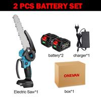 Gambar ONEVAN 8 Inch 3000W Brushless Mini Chain Saw Rechargeable Woodworking Power Tools Garden Tree Logging Trimming Saw dari Zephyr Zonest undefined 2 Tokopedia