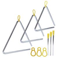 Gambar NL 3Pcs Hand Percussion Triangle Musical Instrument Set 6in 7in 8in dari Nuclear Untung undefined 4 Tokopedia