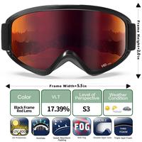 Gambar MAXJULI Ski Goggles,Snow Sports OTG Snowboard Goggles for Men Women & Youth 100% Protectin Snowmobile Skiing Skating M7 dari Revva Store undefined 5 Tokopedia