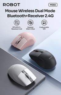 Gambar ROBOT M355 MOUSE WIRELESS + BLUETOOTH MULTI DEVICE CONNECTION (PJ) - BLACK dari Panda Jumbo undefined 5 Tokopedia