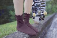 Gambar Kaos Kaki Wanita Dewasa Panjang Sebetis Bawah| Kaus Kaki Model Renda  Gaya Jepang - Beigi dari Taltas Sely undefined 5 Tokopedia