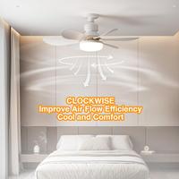 Gambar LED 52cm ceiling fan light E27 with remote control dimming, suitable for living room, bedroom, kitchen and home use, 85-265V dari ICEUT undefined 5 Tokopedia