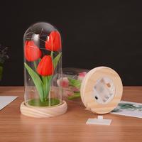 Gambar Tulip Gift For Girlfriend PU Simulation Tulip Night Light Gift With Glass Cover Decoration Creative Valentine's Day Gift Festive dari April gify shop undefined 5 Tokopedia