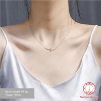 Gambar Kalung Salib Perak 925 Lapis Emas Putih Rosegold Cross Necklace Model Baru Terbaru Permata Korea Vertical Miring Vertikal Salip Kristen Katolik dari TechTrenda undefined 2 Tokopedia