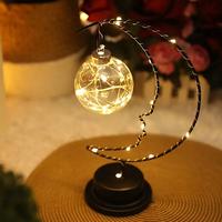 Gambar 1 PC Moon-shaped Night Lamp with Ball Decorations - Battery Powered for Bedroom Atmosphere - Perfect Valentine's Day Or Holiday dari Cahayaning Artha undefined 2 Tokopedia