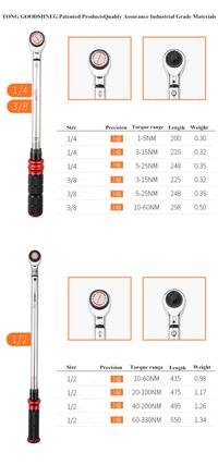 Gambar 60-330Nm 1/2 Inch Drive Click Adjustable Torque Wrench Industrial Wrenches for Bikes/Motorcycle/Cars,Car Repair Hand Tools Set dari DluxuryS undefined 4 Tokopedia