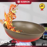 Gambar SUBRON Wok Pan Teflon Penggorengan Anti Lengket 32CM 34CM Titanium Handle Kayu - 34CM dari SUBRON KITCHENWARE undefined 3 Tokopedia