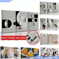 Gambar GT Set 3PCS Nordic Canvas Painting Living Room Decorative Wall Art Frame Abstract Geometric Shape Home Decor - A, 20x30cm-3pcs dari Great Tomorrow undefined 1 Tokopedia