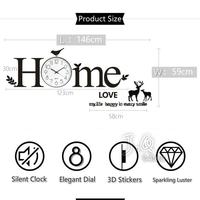 Gambar GT Hiasan Jam Dinding Mewah Silent Wall Clock DIY Acrylic sticker clock Modern Art Nordic  luxury clock home decor wall decoration - Simple Black dari Great Tomorrow undefined 5 Tokopedia