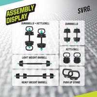Gambar Svarga Adjustable Barbell 6 in 1 - Dumbbell - Kettlebell - Barbel 40kg - DICE PINK - DICE PINK dari BINARAGANET undefined 3 Tokopedia