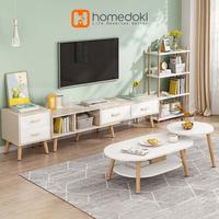 Gambar Homedoki Meja Tamu Minimalis / Meja Kopi / Coffee table / meja kayu / meja makan - L-Kayu dari Homedoki Store undefined 3 Tokopedia