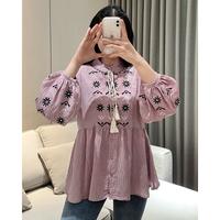 Gambar Eska Clothing - (8 MOTIF DAN WARNA) Rara Blouse Kemeja Bordir Wanita Bunga Motif Import Kekinian Kantoran Lengan Panjang Crinkle Airflow dari Loede Market undefined 3 Tokopedia
