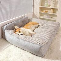Gambar Large Dog Bed for Small Medium Dogs Soft Fleece Nest Big Dog Sofa Bed Winter Warm Cat House for Pet Sleeping Bed Pad Supplies dari Kanjje undefined 1 Tokopedia