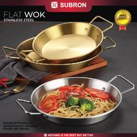 Gambar SUBRON Flat Wok Wajan Korea Piring Saji 20CM 22CM 24CM Stainless Gold Silver - 20 GOLD dari SUBRON KITCHENWARE undefined 1 Tokopedia