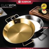 Gambar SUBRON Flat Wok Wajan Korea Piring Saji 20CM 22CM 24CM Stainless Gold Silver - 20 GOLD dari SUBRON KITCHENWARE undefined 3 Tokopedia