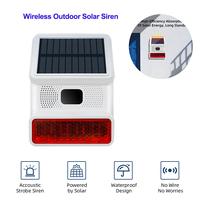 Gambar ACJ 433MHZ Wireless Outdoor Solar Alarm Horn Sound Light Flash Alarm Siren for Home Burglar Security Alarm System High Decibel dari Sense Wave undefined 2 Tokopedia