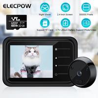 Gambar Elecpow 2.4Inch Peephole Doorbell Camera 120° LCD HD Infrared Night Vision Door Bell Door Viewer Support Photo Video Storage dari Quest Labs undefined 1 Tokopedia