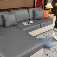 Gambar PU Leather Waterproof Sofa Cushion Cover Anti-Scratch Thickening Living Room L-Shaped Couch Seat Slipcover 1/2/3/4 Seats Sofa dari pety toys undefined 4 Tokopedia