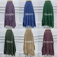Gambar ROK ROK PLISKET 341 ANA ASIMETRIS RUFFLE HYGET MURAH LIDI PRISKET POLOS KARET MELAR MODELLANO PGMTA GROSIR - 341 denim dari M.I.N.I undefined 4 Tokopedia