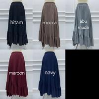 Gambar ROK ROK PLISKET 341 ANA ASIMETRIS RUFFLE HYGET MURAH LIDI PRISKET POLOS KARET MELAR MODELLANO PGMTA GROSIR - 341 denim dari M.I.N.I undefined 5 Tokopedia