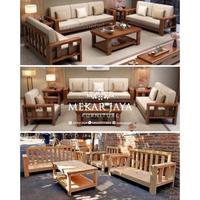 Gambar Terbaru Premium Set Kursi Sofa Ruang Tamu Minimalis Balok Jati Furniture Kode 672 dari Kini Creatife Store undefined 1 Tokopedia