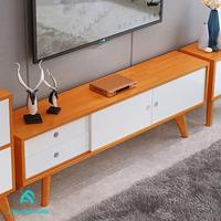 Gambar Terlaris A Furniture Meja Tv, Tv Cabinet Modern Minimalis Ruang Tamu Kayu Soli Kode 647 - 108x30x50, Natural P Putih dari Kini Creatife Store undefined 2 Tokopedia