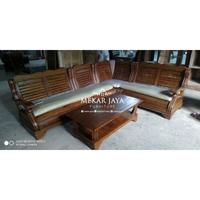 Gambar Terbaru Set Sofa Ruang Tamu Sudut Gajah Tulang Minimalis Jati Furniture Jepara Kode 814 dari Kini Creatife Store undefined 5 Tokopedia