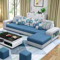 Gambar Terbaru Sofa L Sudut Biru Fullset/Furniture Sofa Ruang Tamu Minimalis Kode 852 dari Kini Creatife Store undefined 3 Tokopedia