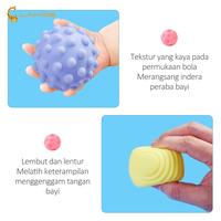 Gambar LAKOEINDONESIA  Bola Silikon Sensory Mainan Bola Karet Mainan Pelatihan touch ball Anak Yang Baru Lahir - CoolColor dari berkah mainan2 undefined 3 Tokopedia