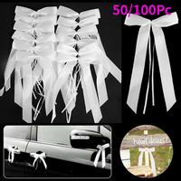 Gambar ST 50100Pc White Ribbon Bow Wedding Car Gift Wrap Craft Birthday Pa dari Shaos Tekno undefined 1 Tokopedia