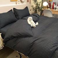 Gambar Blue Plaid Bedding Set Fashion Soft Bed Linen Single Full Queen Size dari bisnis111 undefined 5 Tokopedia