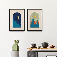Gambar Best Wall Art Decoration Art Printing Bohemian Scadinavian Frame Kayu - Frame Natural, 072A  35x50cm dari Charlest undefined 1 Tokopedia
