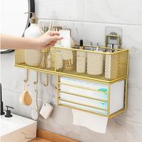 Gambar Rak Kosmetik Aksesoris Kamar Mandi Peralatan Perlengkapan Warna Emas - White 30 cm dari PINK-WISH undefined 1 Tokopedia