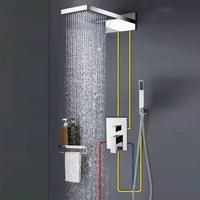 Gambar Thermostatic Shower Set Built In Wall Various Installation Methods Bathroom Rainfall Shower Square Shower Panel dari Crescita undefined 1 Tokopedia