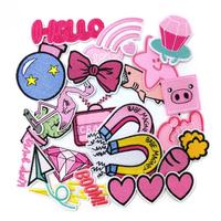 Gambar 20Pcs/Lot Pink Heart Carrot Flamingo Girl Patches Embroidery Applique dari Zeeb Market undefined 3 Tokopedia
