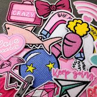 Gambar 20Pcs/Lot Pink Heart Carrot Flamingo Girl Patches Embroidery Applique dari Zeeb Market undefined 4 Tokopedia