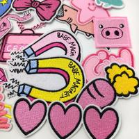 Gambar 20Pcs/Lot Pink Heart Carrot Flamingo Girl Patches Embroidery Applique dari Zeeb Market undefined 2 Tokopedia