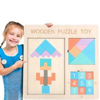 Gambar Baby Wooden Puzzles Toys 3D Puzzles Jigsaw Boards Tangram Game DIY dari Fitzen undefined 1 Tokopedia