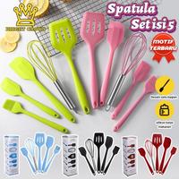 Gambar BrightCrown Kitchen Set 5in1 Spatula Masker Alat Dapur Spatula Silikon - Hitam dari Bright Crown Officiall Store undefined 1 Tokopedia