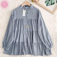 Gambar Xoba Fashion 3239 Atasan Wanita LD 120 CM Blus Polos Umpak S361 428.370 562 katun dobby baju panjang oversize dewasa - TAN dari XOBA FASHION undefined 4 Tokopedia