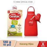 Gambar DMS - 342 NESTLE CERELAC KACANG HIJAU BIB 120G X 10PCS FREE APRON SET dari Dhimasadry undefined 1 Tokopedia