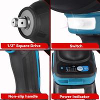 Gambar ONEVAN 1800N.M Torque Brushless Electric Impact Wrench with 588VF Battery 1/2" Cordless Wrench Power Tool For Makita 18V Battery dari Novva Market undefined 5 Tokopedia