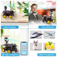 Gambar Yahboom 4WD Raspberry Pi Robot Car Programmable Robotics Kit with USB Camera Ultrasonic Module AI Recognition Python Programming dari Aquitaine undefined 2 Tokopedia