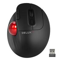 Gambar Delux MT1 Ergonomics Wireless Bluetooth Trackball Mouse 2400 DPI 6 Programmable Buttons Thumb Control Mice For Laptop Tablet PC dari Made Grosy undefined 1 Tokopedia