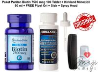 Gambar PIPET ORI  Kirkland Minoxidil 60ml  Puritan Biotin 7500 mcg - 100 dari hujanberkahsekali undefined 1 Tokopedia