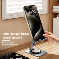 Gambar Autoku Phone Holder Metal Alumunium 360° Rotating Phone Stand Kokoh Tablet HP Holder Docking Anti Getaran Shock Double Mini Folding Lipat Anti Karat Anti Slip Universal Smartphone Tablet Aluminium Alloy Gadget Portable 360 LBX K18 dari Autoku undefined 1 Tokopedia