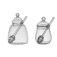 Gambar Glass Honeycomb Tank Kitchen Tools Honey Storage Container with Dipper and Lid Honey Bottle for Wedding Party Kitchen Home dari seres resepes medisaweres undefined 5 Tokopedia