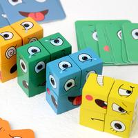Gambar Cube Face Changing Building Blocks Board Game Wood Puzzle Montessori Expression Wooden Blocks Blocos For Children Kids Toys Gift dari aryashoperf undefined 5 Tokopedia