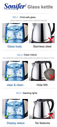 Gambar Glass Electric Kettle With Led Lighting 2200W Health Preserving Pot Kettle Kitchen Appliances Quick Boiling Without BPA Sonifer dari fhujian olshop111 undefined 2 Tokopedia