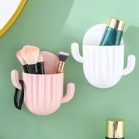 Gambar Toothbrush Holder Wall Self-adhesive Seamless Cactus Storage Rack Box Organizer Bathroom Shelf  Shower Accessories dari DanSR undefined 2 Tokopedia